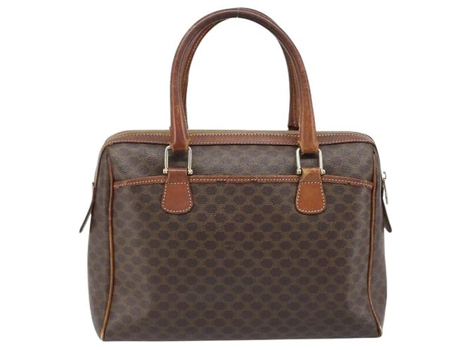 Céline Borsa a mano in tela Macadam CELINE in pelle PVC marrone oro Auth 174520 D'oro - vista 2