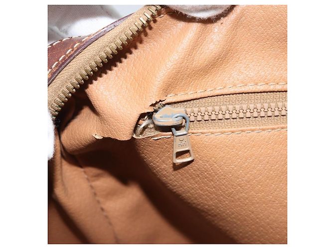Céline Borsa a mano in tela Macadam CELINE in pelle PVC marrone oro Auth 174520 D'oro - vista 22