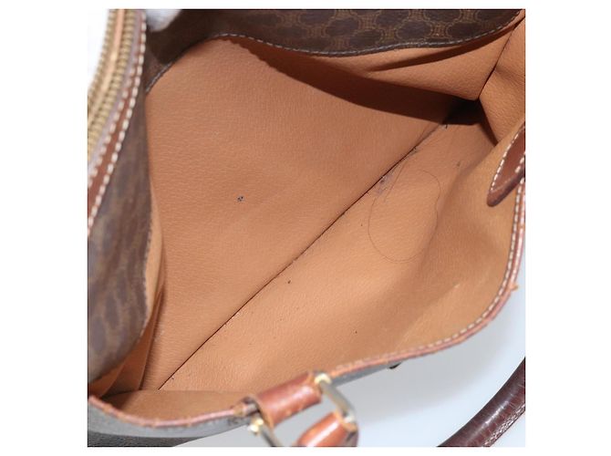 Céline Borsa a mano in tela Macadam CELINE in pelle PVC marrone oro Auth 174520 D'oro - vista 24