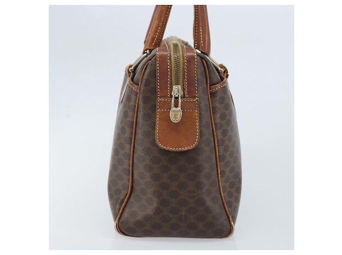 Céline Borsa a mano in tela Macadam CELINE in pelle PVC marrone oro Auth 174520 D'oro - vista 3