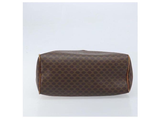 Céline Borsa a mano in tela Macadam CELINE in pelle PVC marrone oro Auth 174520 D'oro - vista 5