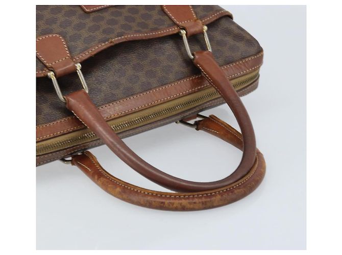 Céline Borsa a mano in tela Macadam CELINE in pelle PVC marrone oro Auth 174520 D'oro - vista 7