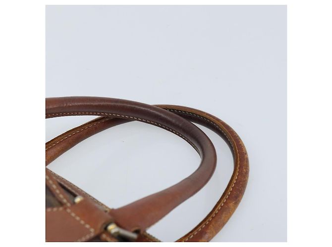 Céline Borsa a mano in tela Macadam CELINE in pelle PVC marrone oro Auth 174520 D'oro - vista 8