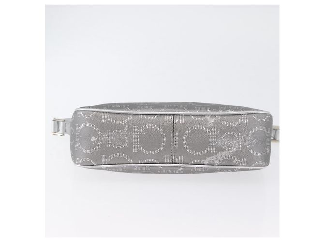 Borsa a Spalla Gancini in PVC Pelle Argento Auth 173697 di Salvatore Ferragamo - vista 6