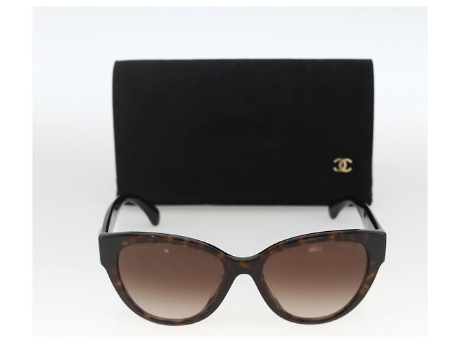 Gafas de sol CHANEL de plástico marrón CC Auth BA11463 Castaño - vista 12