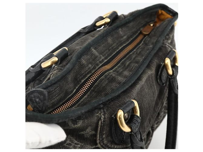 LOUIS VUITTON Borsa Neo Cabby MM in denim Monogram 2way Nera M95351 LV Auth ep13741A Nero - vista 6