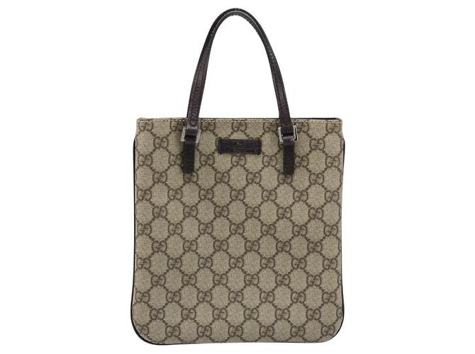 Gucci Borsa a mano GG Supreme in PVC beige 114600 Auth ep13815 - vista 13