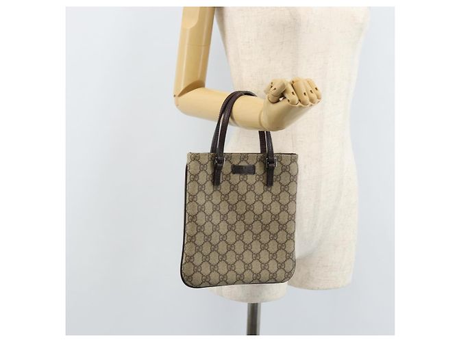 Gucci Borsa a mano GG Supreme in PVC beige 114600 Auth ep13815 - vista 22