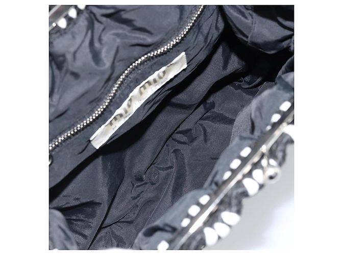 Borsa a Spalla Miu Miu in Tela Nera Argento Auth BSZ027 Nero - vista 11