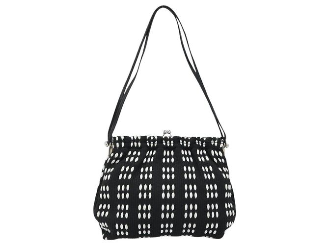 Borsa a Spalla Miu Miu in Tela Nera Argento Auth BSZ027 Nero - vista 13