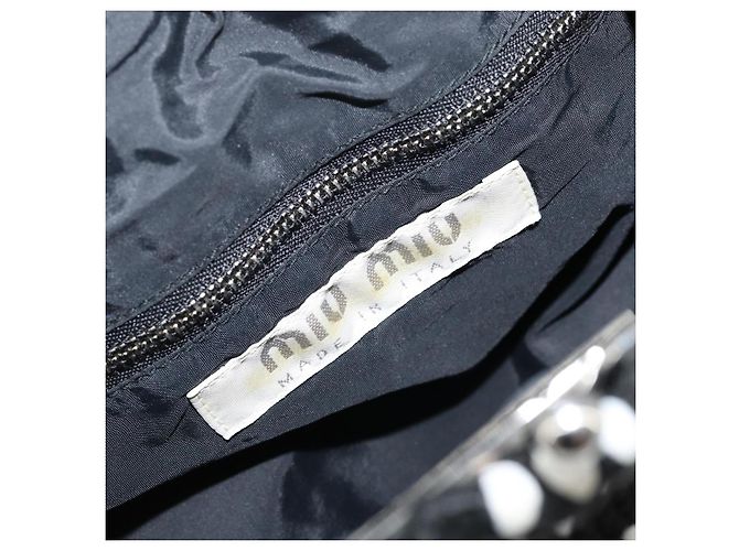 Borsa a Spalla Miu Miu in Tela Nera Argento Auth BSZ027 Nero - vista 17