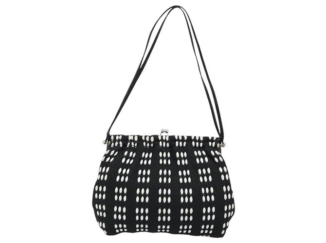 Borsa a Spalla Miu Miu in Tela Nera Argento Auth BSZ027 Nero - vista 2