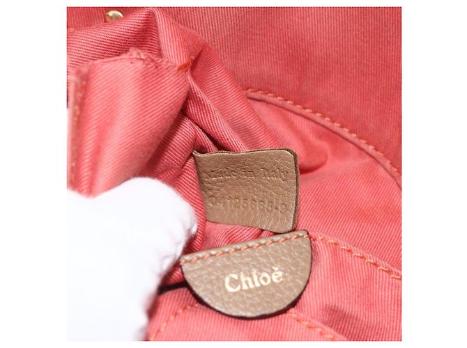 Chloé Borsa Tote Angie in pelle marrone e oro Auth 174567 D'oro - vista 12