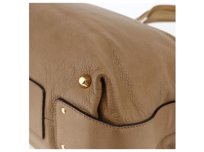 Chloé Borsa Tote Angie in pelle marrone e oro Auth 174567 D'oro - vista 16