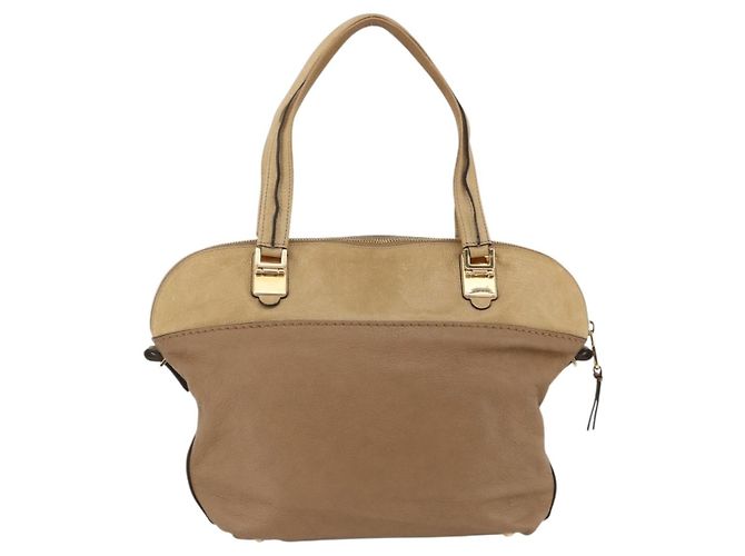 Chloé Borsa Tote Angie in pelle marrone e oro Auth 174567 D'oro - vista 2