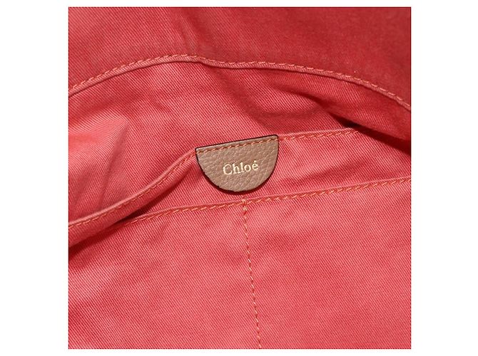 Chloé Borsa Tote Angie in pelle marrone e oro Auth 174567 D'oro - vista 20