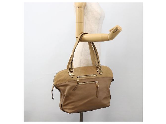 Chloé Borsa Tote Angie in pelle marrone e oro Auth 174567 D'oro - vista 27