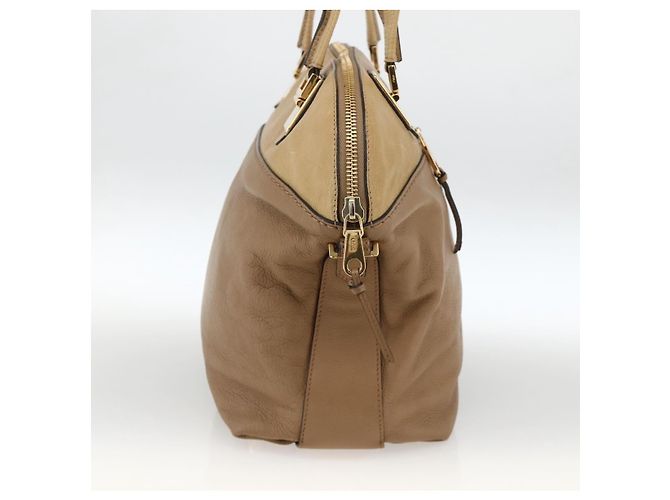 Chloé Borsa Tote Angie in pelle marrone e oro Auth 174567 D'oro - vista 3