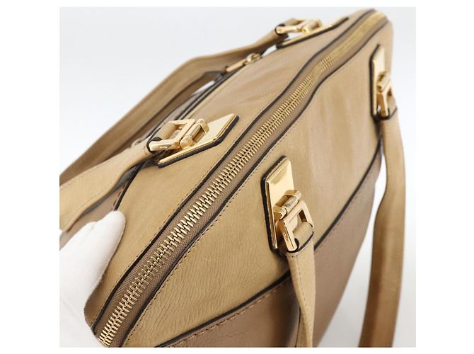 Chloé Borsa Tote Angie in pelle marrone e oro Auth 174567 D'oro - vista 6