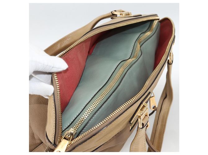 Chloé Borsa Tote Angie in pelle marrone e oro Auth 174567 D'oro - vista 9