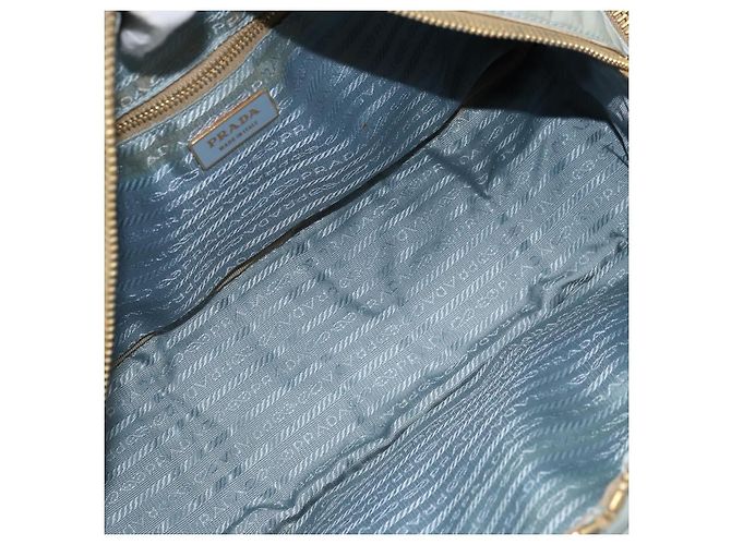 PRADA Borsa a mano in nylon azzurro chiaro oro Auth mr2145A D'oro Blu chiaro - vista 10