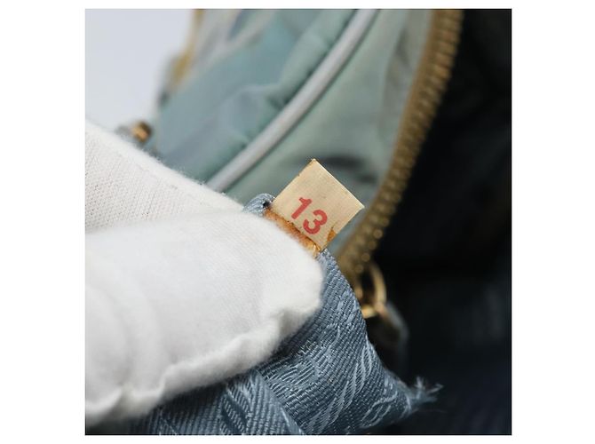 PRADA Borsa a mano in nylon azzurro chiaro oro Auth mr2145A D'oro Blu chiaro - vista 12