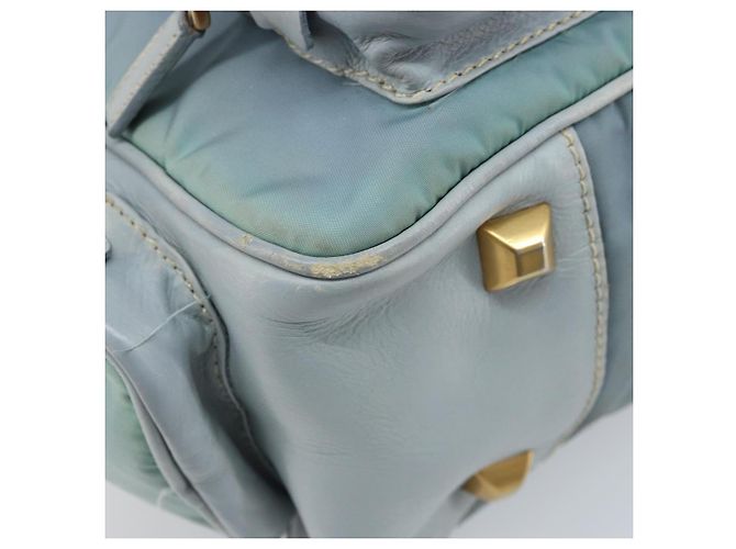PRADA Borsa a mano in nylon azzurro chiaro oro Auth mr2145A D'oro Blu chiaro - vista 14