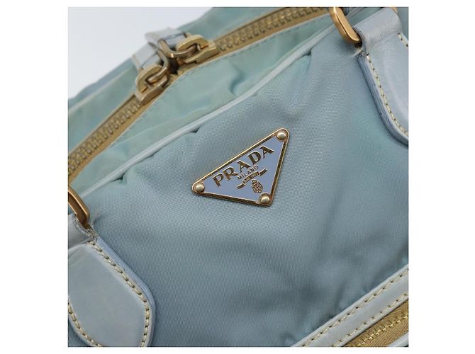 PRADA Borsa a mano in nylon azzurro chiaro oro Auth mr2145A D'oro Blu chiaro - vista 17