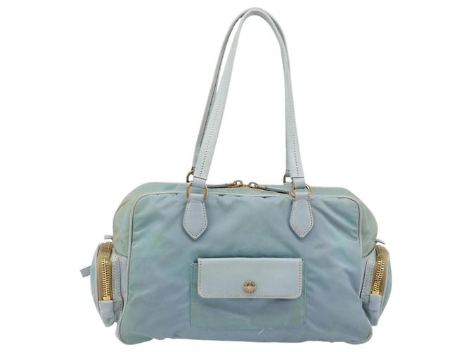 PRADA Borsa a mano in nylon azzurro chiaro oro Auth mr2145A D'oro Blu chiaro - vista 2