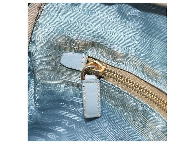PRADA Borsa a mano in nylon azzurro chiaro oro Auth mr2145A D'oro Blu chiaro - vista 23