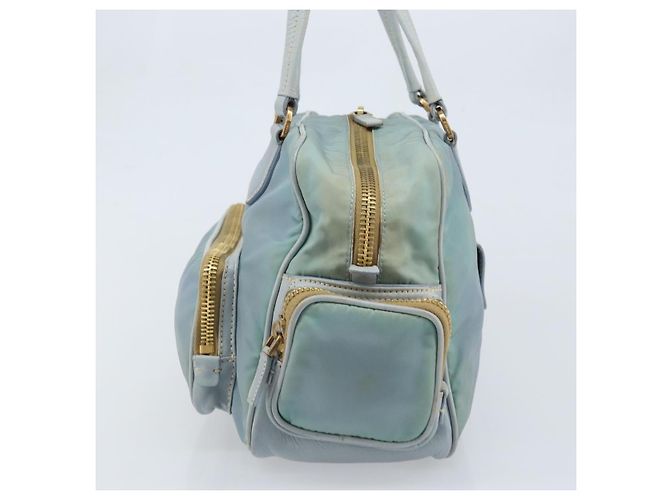 PRADA Borsa a mano in nylon azzurro chiaro oro Auth mr2145A D'oro Blu chiaro - vista 3