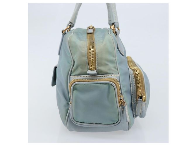 PRADA Borsa a mano in nylon azzurro chiaro oro Auth mr2145A D'oro Blu chiaro - vista 4