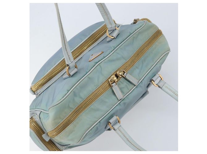 PRADA Borsa a mano in nylon azzurro chiaro oro Auth mr2145A D'oro Blu chiaro - vista 6