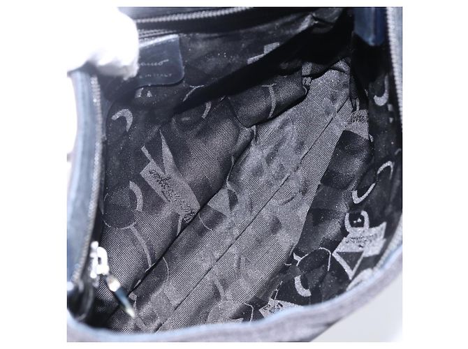 Borsa a Spalla Vala in Tela Nera Argento Auth 170077 di Salvatore Ferragamo Nero - vista 11