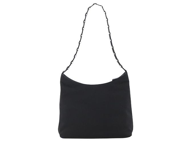 Borsa a Spalla Vala in Tela Nera Argento Auth 170077 di Salvatore Ferragamo Nero - vista 13