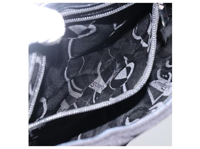 Borsa a Spalla Vala in Tela Nera Argento Auth 170077 di Salvatore Ferragamo Nero - vista 20