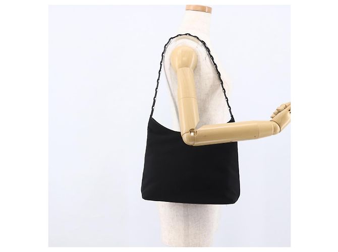 Borsa a Spalla Vala in Tela Nera Argento Auth 170077 di Salvatore Ferragamo Nero - vista 21