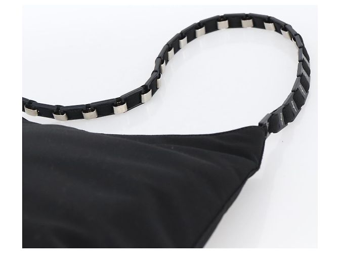 Borsa a Spalla Vala in Tela Nera Argento Auth 170077 di Salvatore Ferragamo Nero - vista 8
