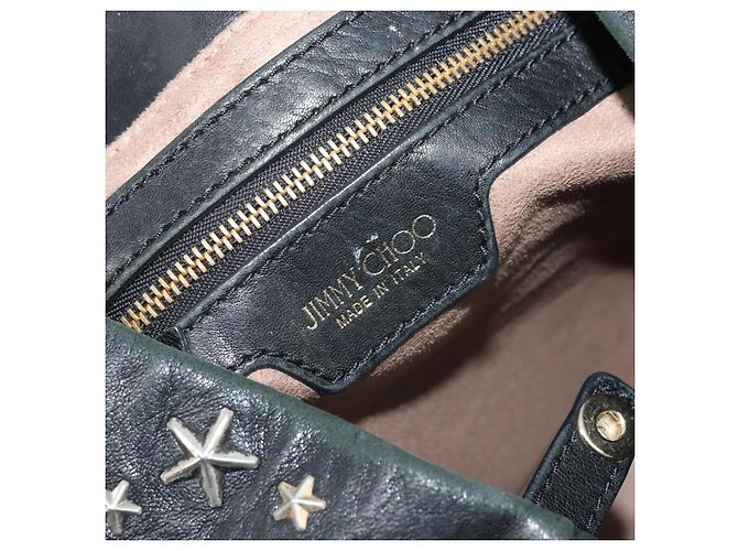 Borsa Tote Jimmy Choo Pelle Nera Oro Auth 174476 Nero D'oro - vista 10