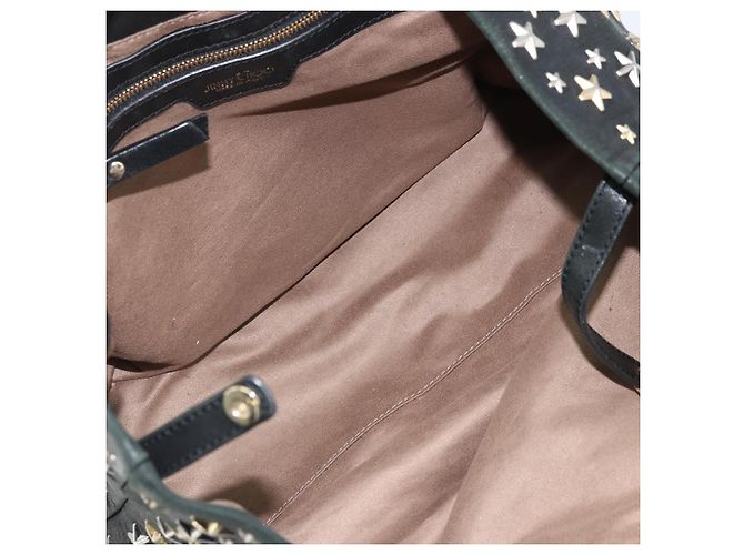 Borsa Tote Jimmy Choo Pelle Nera Oro Auth 174476 Nero D'oro - vista 11