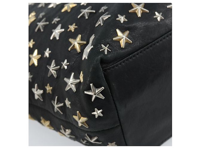 Borsa Tote Jimmy Choo Pelle Nera Oro Auth 174476 Nero D'oro - vista 16
