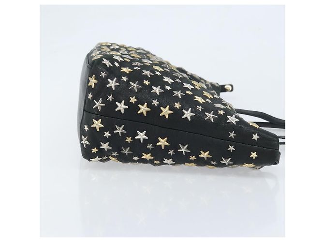 Borsa Tote Jimmy Choo Pelle Nera Oro Auth 174476 Nero D'oro - vista 3