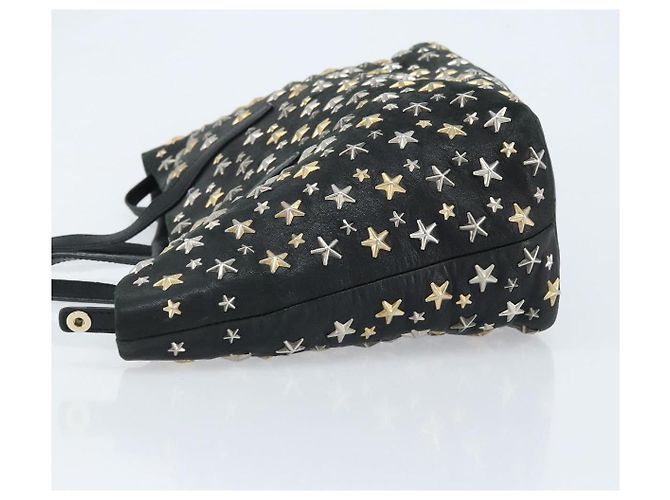 Borsa Tote Jimmy Choo Pelle Nera Oro Auth 174476 Nero D'oro - vista 4