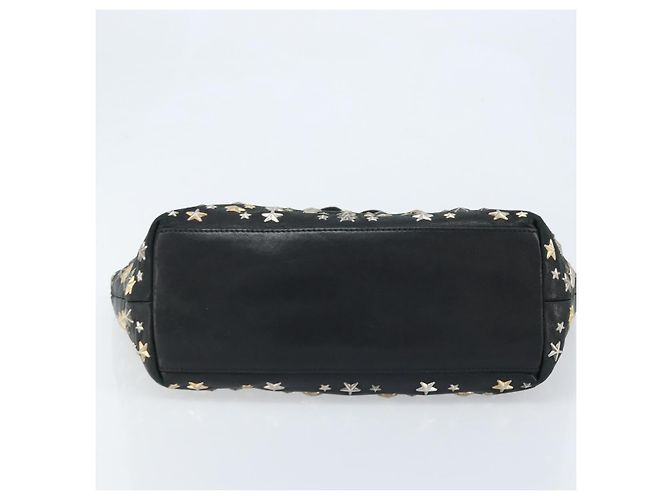 Borsa Tote Jimmy Choo Pelle Nera Oro Auth 174476 Nero D'oro - vista 5