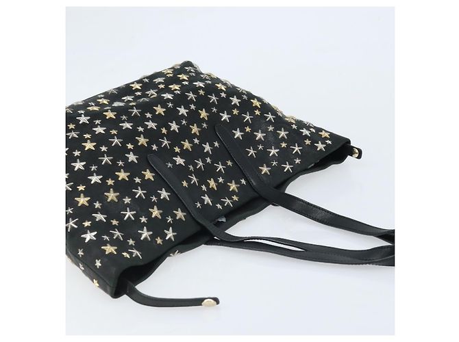 Borsa Tote Jimmy Choo Pelle Nera Oro Auth 174476 Nero D'oro - vista 6