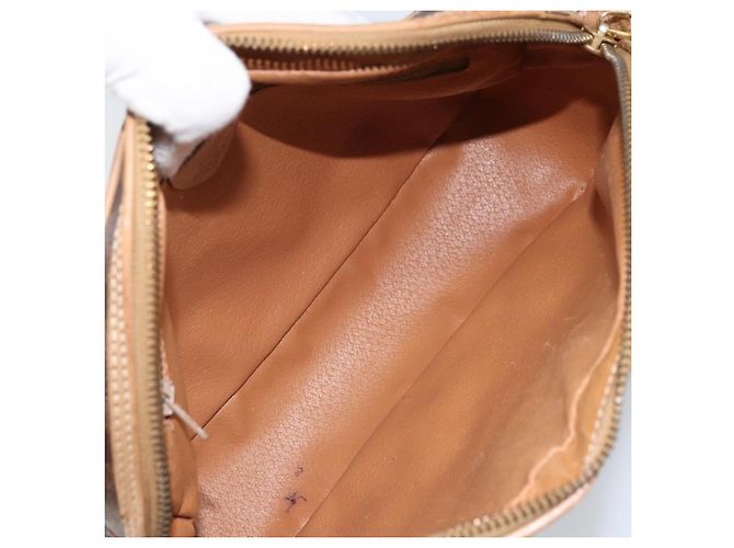 Céline Bolso de Hombro de Lona Macadam CELINE PVC Marrón Dorado Auth bs34058 Castaño - vista 11