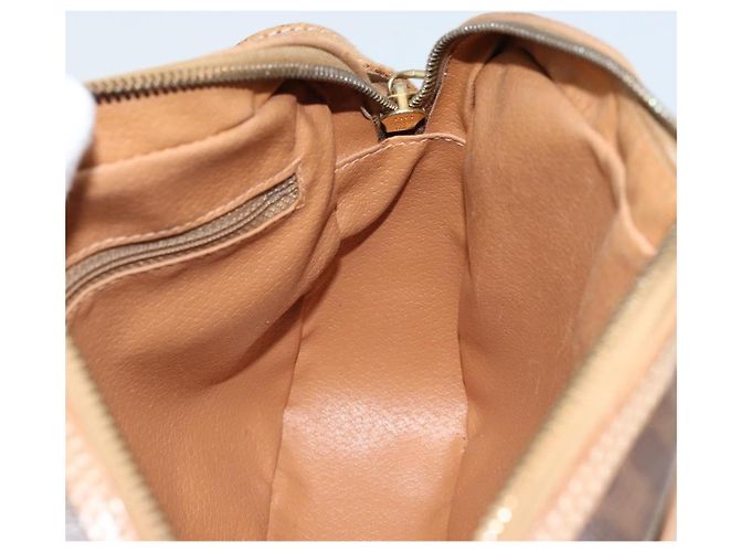 Céline Bolso de Hombro de Lona Macadam CELINE PVC Marrón Dorado Auth bs34058 Castaño - vista 18
