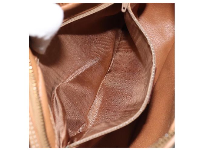 Céline Bolso de Hombro de Lona Macadam CELINE PVC Marrón Dorado Auth bs34058 Castaño - vista 21