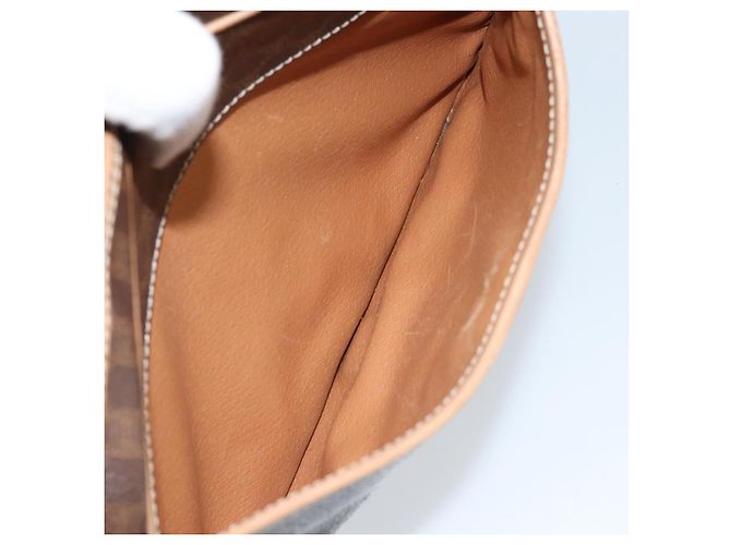 Céline Bolso de Hombro de Lona Macadam CELINE PVC Marrón Dorado Auth bs34058 Castaño - vista 22