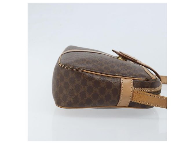 Céline Bolso de Hombro de Lona Macadam CELINE PVC Marrón Dorado Auth bs34058 Castaño - vista 3